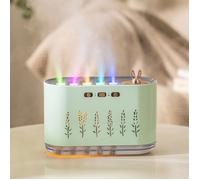 Humidificateur d'air domestique vert menthe, design silencieux, adapté aux chambres, diffuseur à cinq trous, fonction d'