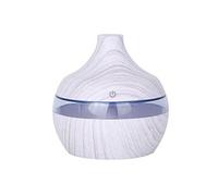 Humidificateur d'air électrique Mini USB avec Lumières LED 300ml Grain de bois Blanc Blanc G
