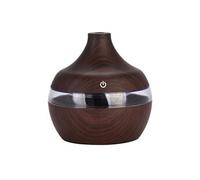 Humidificateur d'air électrique Mini USB avec Lumières LED 300ml Grain de bois Foncé G