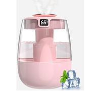 Humidificateur d'air silencieux 1 l avec 2 trous, humidificateur avec affichage numérique USB silencieux, 2 modes de brouillard et