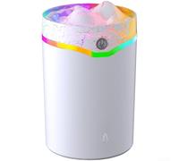 Humidificateur d'arôme USB 3 buses, grande capacité, fonctionnement silencieux, design volcanique, diffuseur d'huiles essentielles, lumière LED, purificateur d'air, pour la maison, le bureau (blanc)