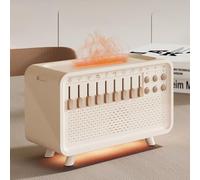 Humidificateur d'arômes à bruit blanc - Diffuseurs d'huiles essentielles Diffuseur d'arômes avec 8 effets de bruit blanc et flamme de simulation Haut-parleur