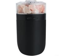 Humidificateur de bureau portable 0,5 L double pour mode brume portable | Lumière ambiante 7 couleurs, ioniseur en pierre de sel, alimenté par USB, réservoir de 0,5 l, utilisation en voiture