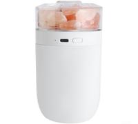 Humidificateur de bureau portable 0,5 L double pour mode brume portable | Lumière ambiante 7 couleurs, ioniseur en pierre de sel, alimenté par USB, réservoir de 0,5 l, utilisation en voiture