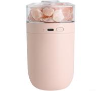 Humidificateur de bureau portable 0,5 L double pour mode brume portable | Lumière ambiante 7 couleurs, ioniseur en pierre de sel, alimenté par USB, réservoir de 0,5 l, utilisation en voiture