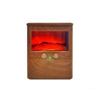 Humidificateur de cheminée avec effet de flamme réaliste, diffuseur d'arômes de 300 ml avec télécommande et minuteur, brume silencieuse pour chambre à coucher, salon, grain de bois (grain de bois)