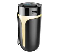 Humidificateur de Voiture avec Module sans Fil Mp3 300ml ABS Noir Compact | Silencieux ≤30 Décibels, USB 5v 1,2a, pour Bureau et Voiture, Interface USB