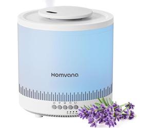Humidificateur Homvana Top-Fill pour chambre à coucher, 1,8 l, humidificateur pour chambre d'enfant, plantes et crèches, diffuseur 3 en 1