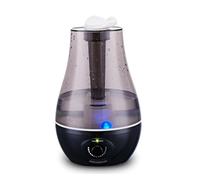 Humidificateur, Humidificateur D'air Ultrasonique 3000 Ml, Double Pulvérisateur, Brumisateur, Diffuseur D'huiles Essentielles, D'arômes LED 7 Couleurs, Aromathérapie pour l'usine à la maison(Black)