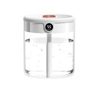 Humidificateur intelligent avec deux buses de pulvérisation et veilleuse chaude pour chambre à coucher, bureau, grand espace, design blanc silencieux (blanc)