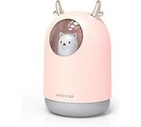 Humidificateur mignon animal de compagnie ultrasons couleur lampe à led humidificador 300ml cadeaux de noël rose G