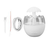 Humidificateur « Pluie » 450 ml – Diffuseur d'arômes avec effet gouttes de pluie, bruit blanc, veilleuse, minuterie et port USB-C pour la chambre à coucher