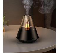 Humidificateur portable à vapeur froide avec effet lumineux chaud - 150 ml - noir