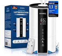Humidificateur pour chambre à coucher, 4,2L, avec capteur d'humidité et mode automatique, humidificateur de qualité supérieure avec diffuseur d'arômes, buse double à 360°, mode nuit et minuterie, humi