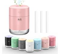 Humidificateur pour chambre à coucher, capacité de 350 ml, avec 7 couleurs de lumière