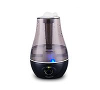Humidificateur pour chambre à coucher Humidificateur d'air ultrasonique de 3000ML, Double pulvérisateur, brumisateur, diffuseur d'huile essentielle, d'arôme LED 7 couleurs, aromathérapie(Noir)
