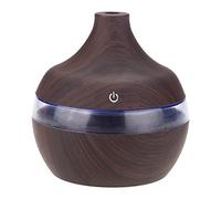 Humidificateur USB à effet bois de 300 ml, diffuseur de brume avec veilleuse LED colorée, diffuseur ultrasonique à brume fraîche et arrêt automatique, pour la maison, le bureau, la