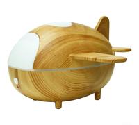 Humidificateur USB d'avion avec télécommande, diffuseur d'arômes d'onde sonore de 300 ml, veilleuse LED 7 couleurs, brume silencieuse pour chambre à coucher, décoration de bureau, grain de bois clair