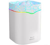 Humidificateur USB de 2000 ml avec 3 buses de brume, diffuseur de brume froide silencieux avec lumière LED, 12 heures d'autonomie pour chambre à coucher, bureau, maison, petite pièce (blanc)