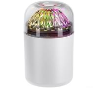 Humidificateur USB portable pour chambre à coucher, voiture, bureau - Réservoir silencieux de 180 ml avec veilleuse colorée - Hydratant d'air compact de bureau 6,8 x 6,8 x 11,2 cm (blanc)