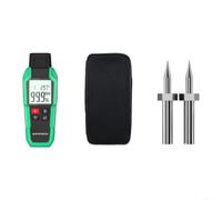 Humidimètre à bois avec 9 modes, précision de 0,7 % à 100 % pour béton en bois, plâtre, détecteur d'humidité à réponse rapide avec écran LCD et sondes remplaçables, vert