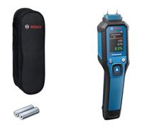 Humidimètre GMP 1-13 Bosch Professional (à broches, mesure 37 essences de bois et 10 matériaux de construction, indice de protection IP65, écran LCD fortement contrasté, 2 piles AA, housse)