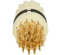 HUMMEL M16 Insert de contact à souder, connecteur femelle à souder, nombre de pôles 18 pôles 24 V, 3 A, couleur blanche - 1 pièce