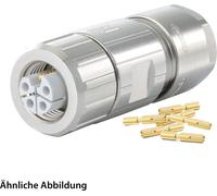 HUMMEL SET avec contacts Connecteur de câble d'alimentation M12, insert à sertir droit codé L, nombre de pôles 4+PE, prise / broche PE