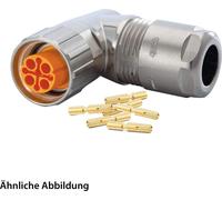 HUMMEL SET avec contacts Connecteur de câble M16, insert à sertir coudé Nombre de pôles 6+PE, prise orientable Sortie de câble