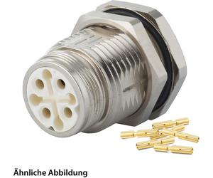 HUMMEL SET avec contacts Connecteur M16, insert à sertir droit Nombre de pôles 15 pôles 3+12, douille avec contre-écrou