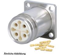 HUMMEL SET avec contacts M16 INOX Connecteur pour appareils, sertissage droit, nombre de pôles 3 pôles, prise murale avant - 1 pièce