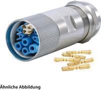 HUMMEL SET avec contacts M23 hybride INOX connecteur de câble insert à sertir droit nombre de pôles 3+4+4+PE, prise plage de serrage