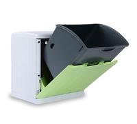 Hummelladen Poubelle 20 l avec fonction basculante - Système modulaire vert - 40 x 40 x 30 cm - Seau séparé - Collecteur de déchets de recyclage - Fixation murale - Corbeille à papier