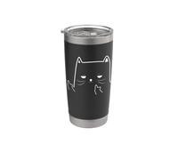 Humour adulte drôle Chat à doigts du milieu Hommes et femmes Gobelet isotherme en acier inoxydable double paroi