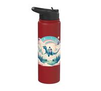 Humour Christian Jésus Préhistorique Dino Riding Stainless Steel Insulated Water Bottle