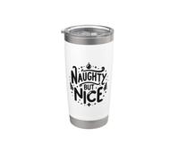 Humour de Noël drôle Naughty But Nice Gobelet isotherme en acier inoxydable double paroi