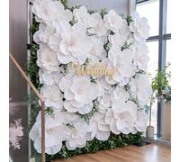 Humyoun Fleurs géantes en Papier artificielles pour Mariage, Remise de diplôme, fête prénuptiale, Anniversaire, Toile de Fond Murale, Centre de Table, Fournitures de fête (Blanc, 12 pièces)