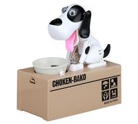 Hungry Dog - Tirelire en forme de chien affamé - Pour enfants - Cadeau d'anniversaire pour enfants - Blanc