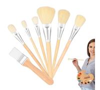 HunicandIU Makemop Lot de 7 pinceaux pour peinture acrylique, pinceaux mélangeurs pour peinture acrylique, pinceaux à dorer, pinceaux éventa pour peinture, grands pinceaux d'artiste