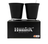 Huniox® 2 X 250 Ml | Tasse À Café Double Paroi - Coffee Mug - Tasses Et Mugs Et Soucoupes - Tasse Couple - Tasse Latte | Inclut 2 Cuillères De Design (Onyx, 250 Ml)