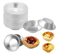 Hunphy Lot de 20 moules à tarte puto en aluminium argenté pour gâteaux, tartes, muffins, cupcakes