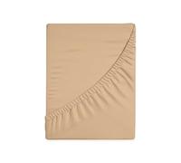 HUNTER BEDDING Drap-housse 100 % coton pur 400 fils au pouce carré à fibres longues 160 x 200 cm, tissage satiné 40 cm de profondeur (Baige)