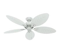HUNTER FAN Ventilateur de Plafond Bayview 137 cm pour Intérieur et Extérieur, avec Chaînette, 5 Pales Réversibles Blanches, pour Été et Hiver, Modèle 24996