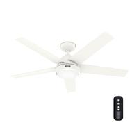 Hunter Marina 52921 Ventilateur de plafond intérieur et extérieur avec kit d'éclairage LED et télécommande portable, fonctionnement été/hiver, 132 cm, blanc frais