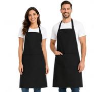huoanpo 2Pcs Tablier Cuisine Noir, Imperméable et Résistant aux Taches
