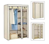 HUOLE Armoire de Rangement,Garde-Robe,Organisateur de Stockage de vêtements Armoire Toile Placard à Rangement,pour Chambre, Couloir, Dressing,110 * 45 * 175cm-Beige