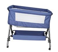 HUOLE Berceau Bébé Pliable 3 en 1, Lit Bebe Cododo avec Matelas, 4 Hauteurs Réglables, Berceaux Inclinable, pour Les Nouveau-nés-104 * 52 * 100-110 cm (4 Niveaux de Hauteur) - Bleu Marine