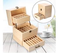HUOLE. Boîte de Rangement en Bois pour Huiles Essentielles, Boîte d’Huile de Stockage Organisateur pour 59 Bouteilles