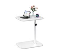 HUOLE Bureau Gamer, Bureau Assis-Debout électrique réglable en Hauteur, Ergonomique, Facile à Utiliser, Support Tour PC Réglable,40 x 30 x 80 cm - Forme en C - Blanc