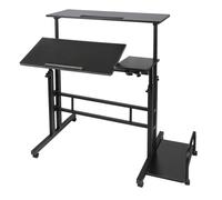 HUOLE Bureau Gamer, Bureau Assis-Debout électrique réglable en Hauteur, Ergonomique, Facile à Utiliser, Support Tour PC Réglable,102 x 60 x 67-115 cm (Grand Format) Noir
